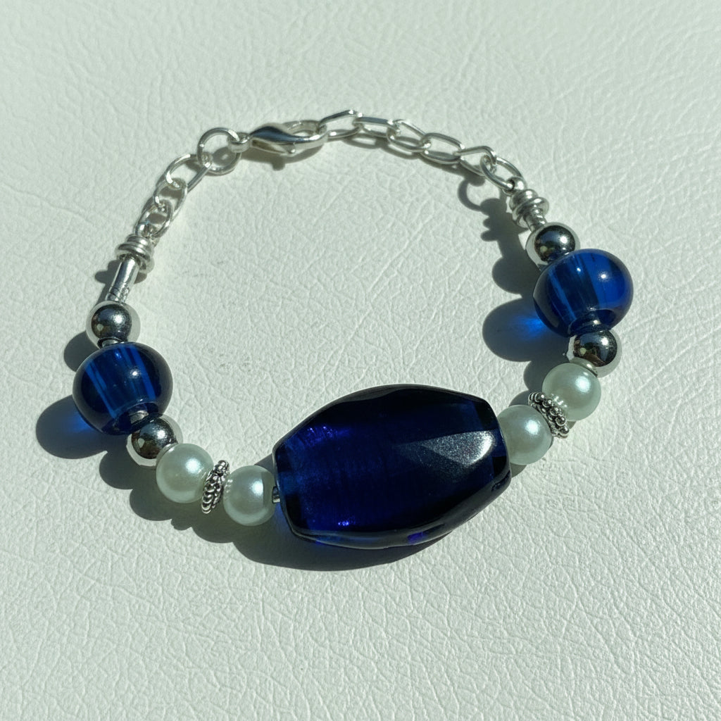 Handcrafted Lampwork Glass & Stainless Steel Bracelet