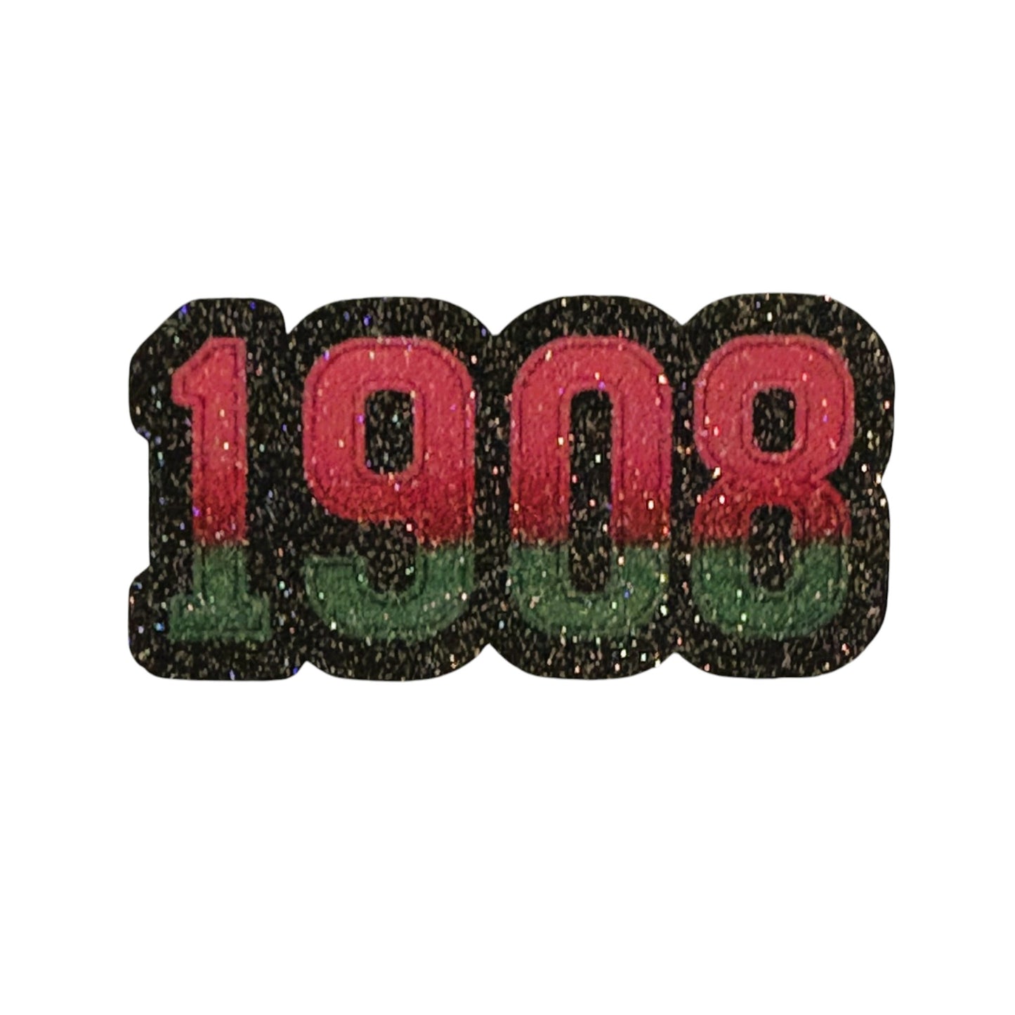 White Long Sleeve Shirt with"1908" Pink and Green