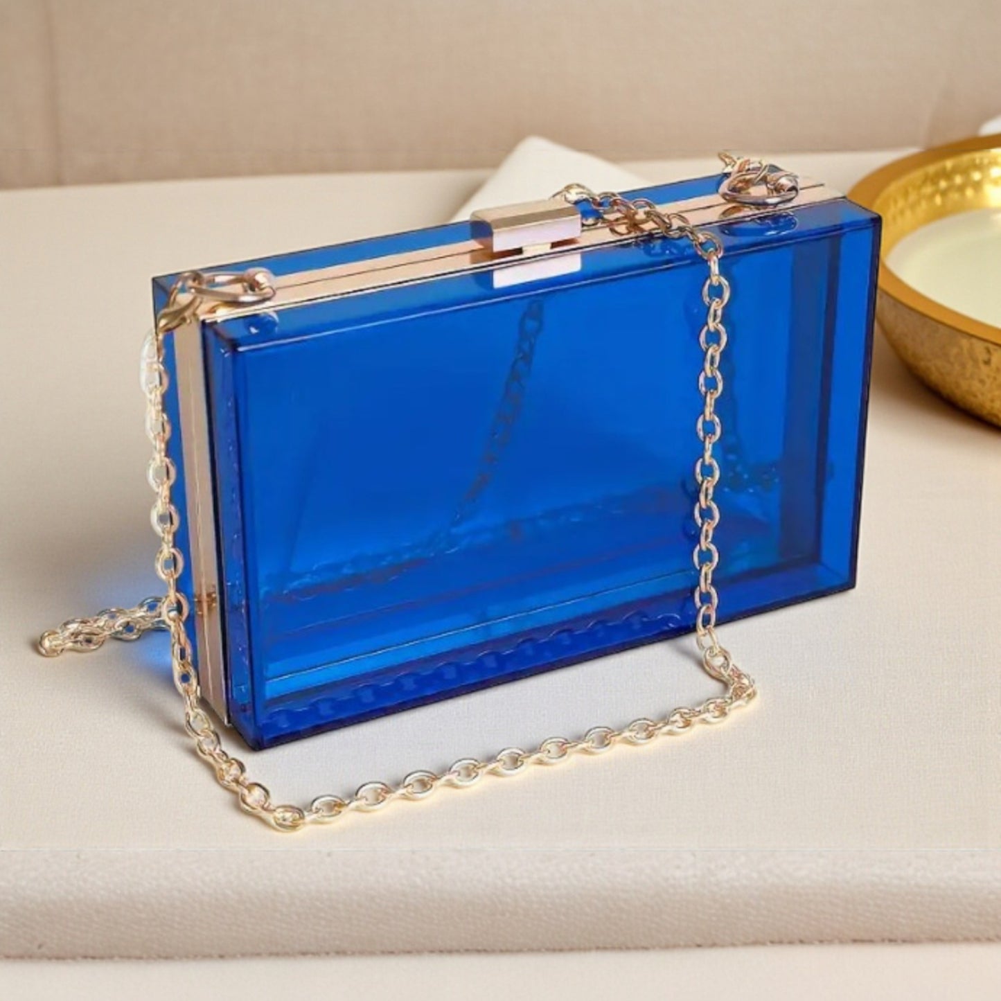 Blue and Gold Evening Purse