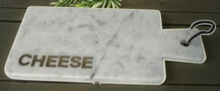 Marble cutting board and three-piece charcuterie set
