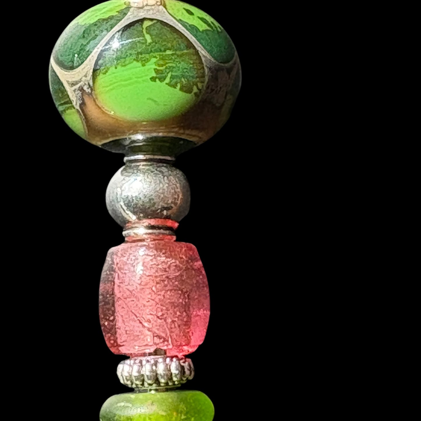 Handmade Pink and Green Keychain AKA Inspired