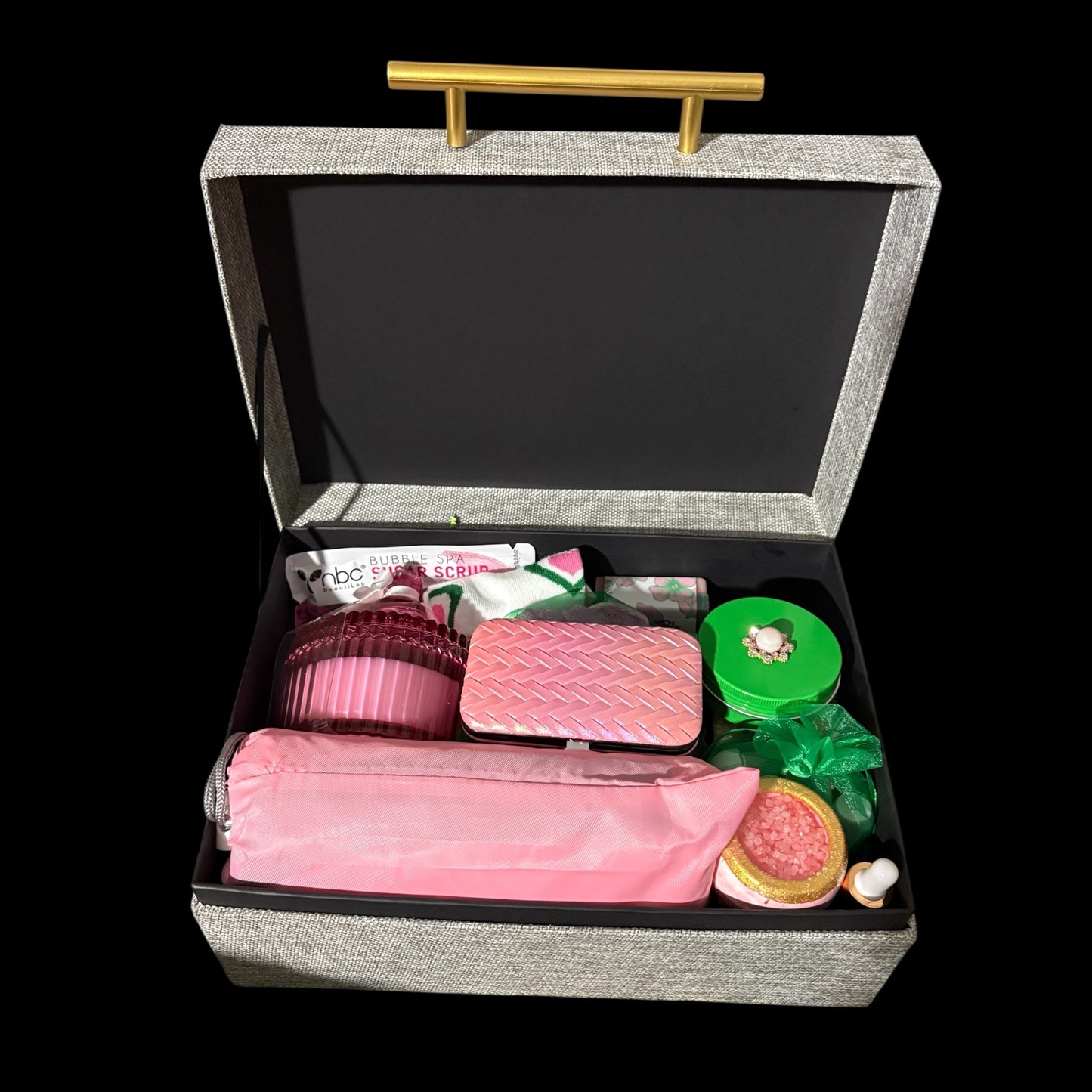 The Chiffon: Deluxe Pink & Green Spa Gift Set