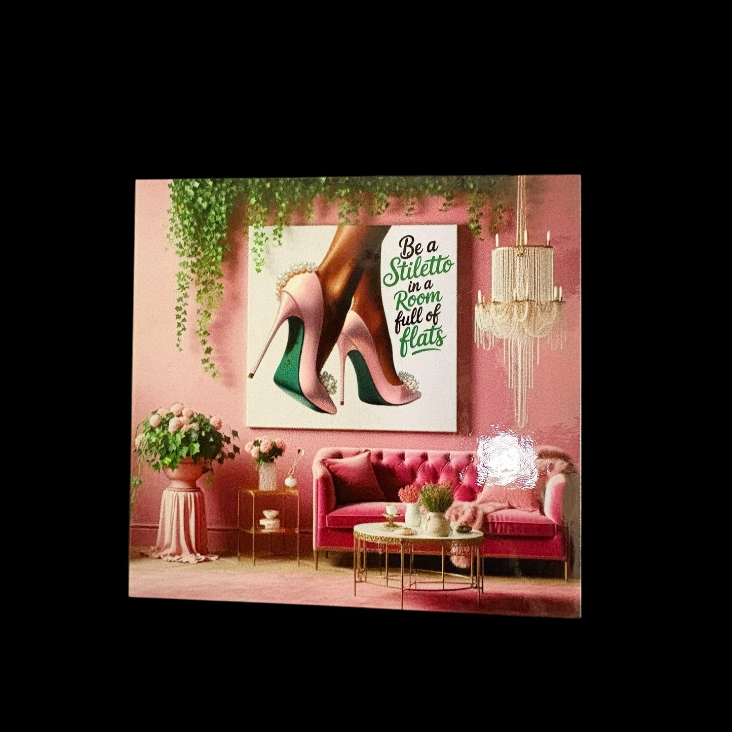 Elegant Pink and Green Pen and Notebook Set