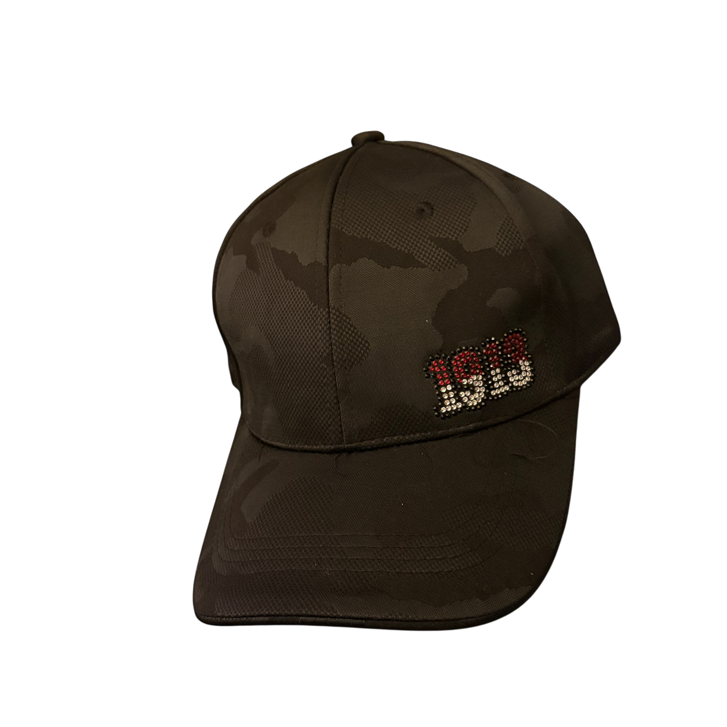 Black on Black Camouflage Hat with Rhinestone "1913" for DST