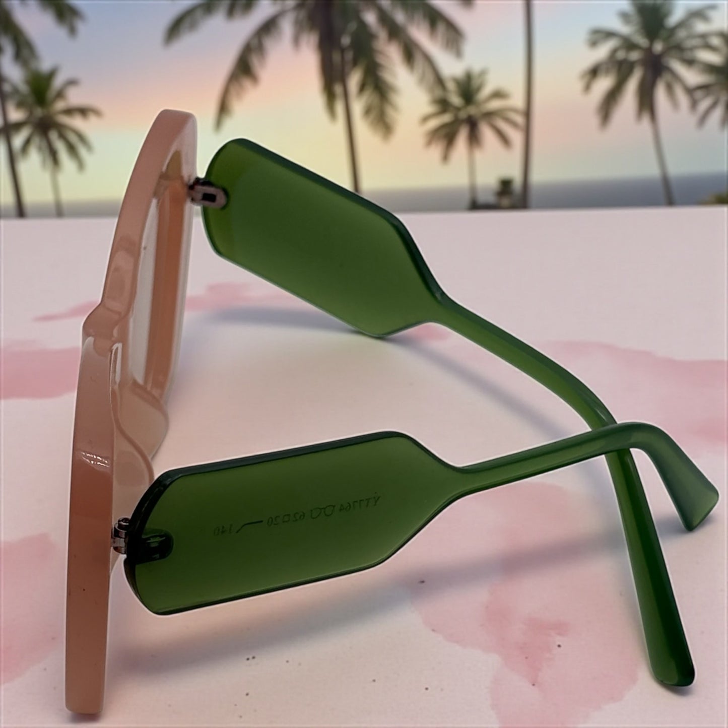 Pink and Green Fashion Glasses (Non magnifying)