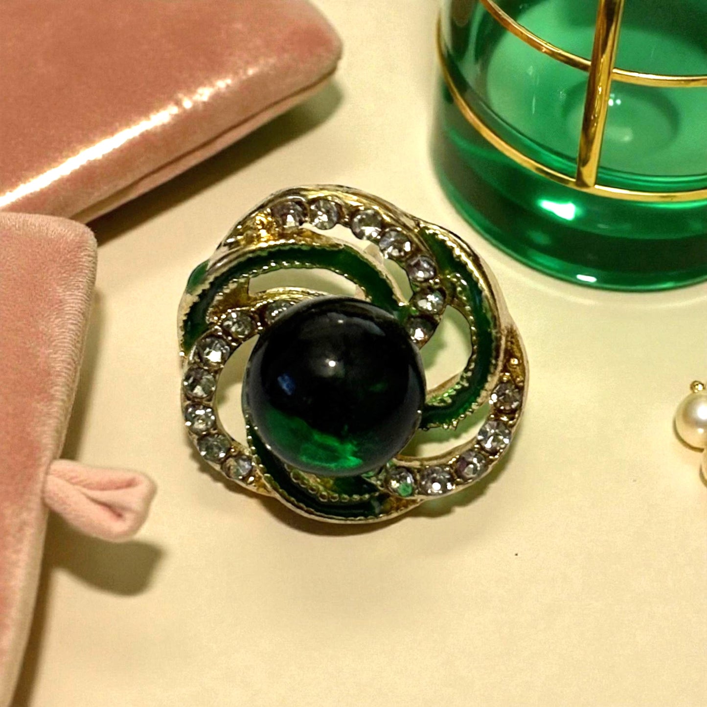 Green Swirl Earrings