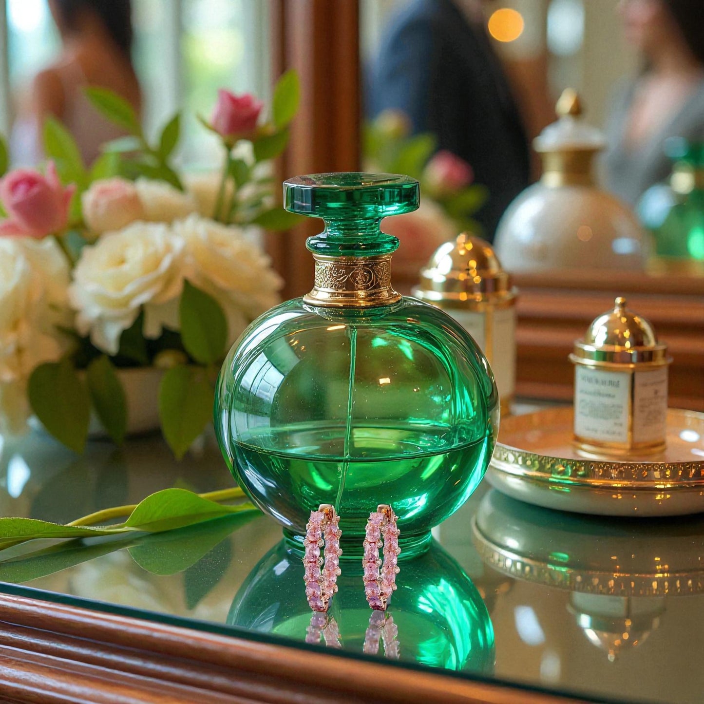 Pink CZ Hoop Earrings