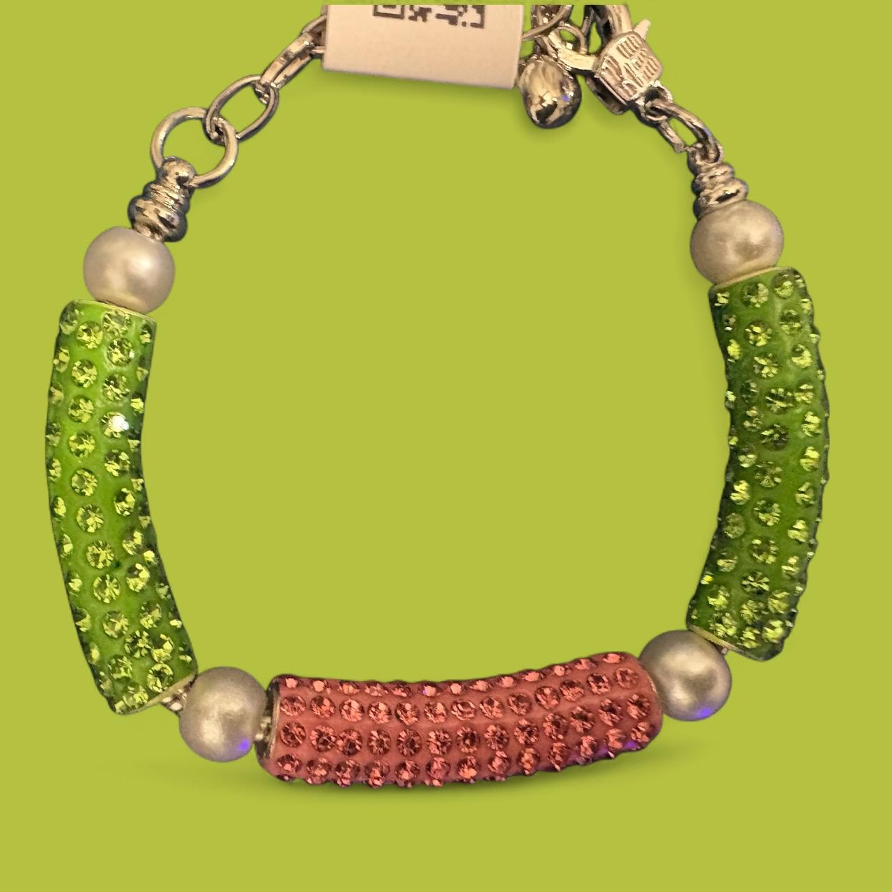 Handmade Pink & Green Harmony Bracelet