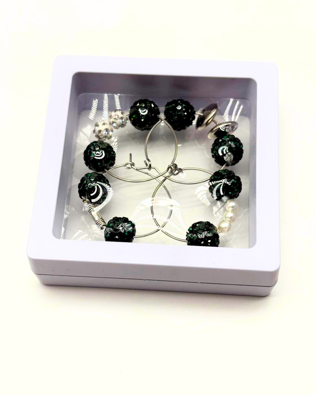 Elegant Wine Accessories Gift Set with Luxurious Keepsake Box & Sophisticated Handwritten Message Card (Emerald Green & White)