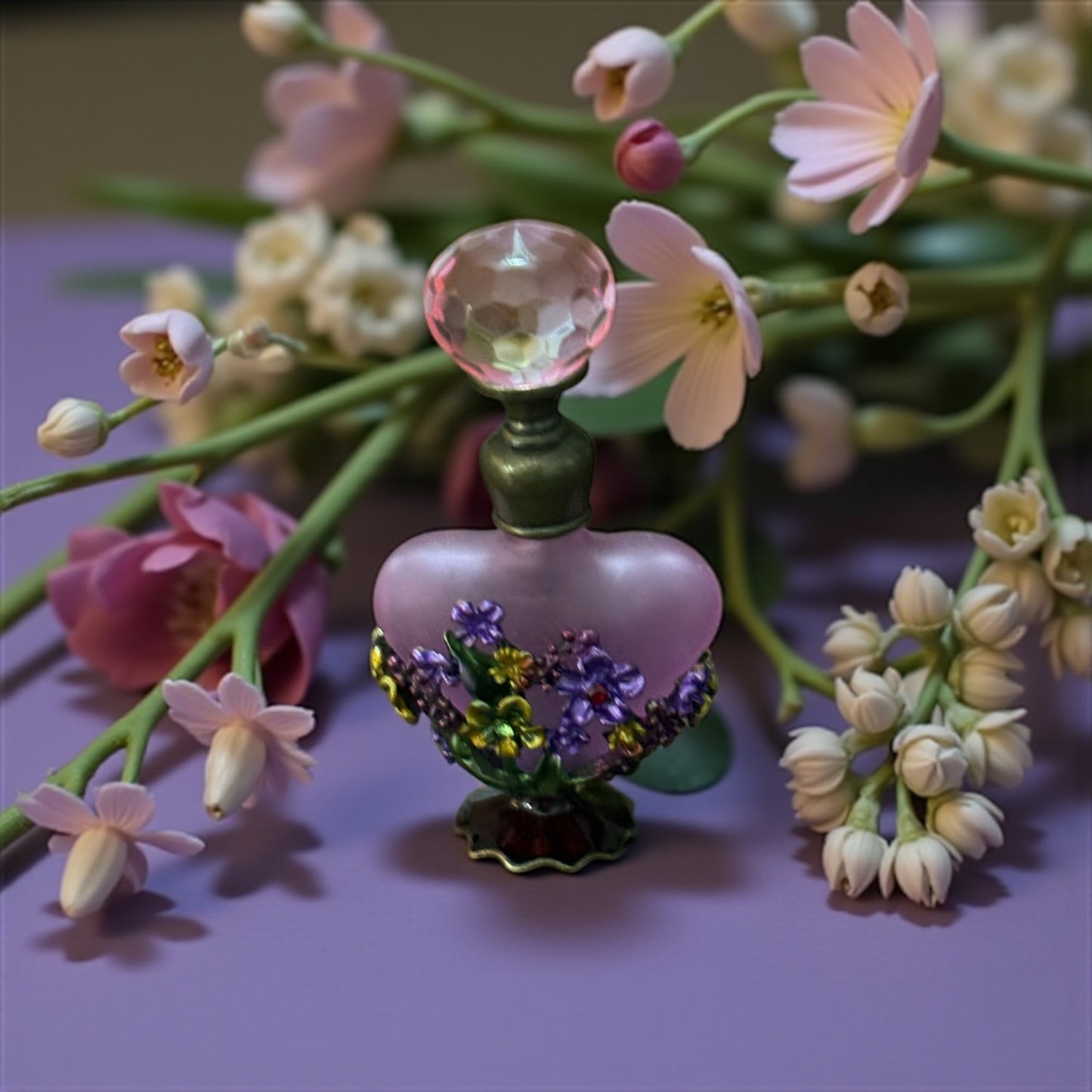 Beautiful lavender perfume bottle