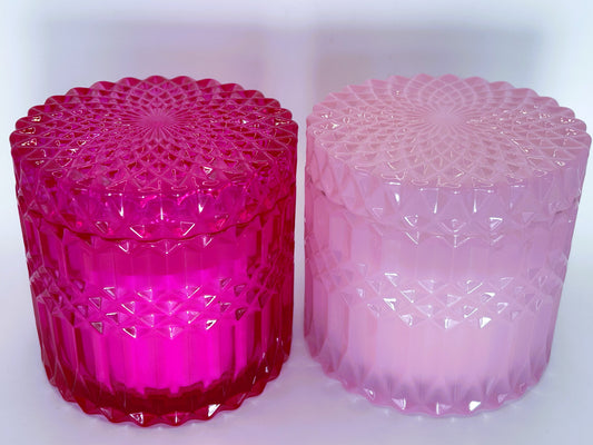 Geometric Design Glass Rose Scented Candle