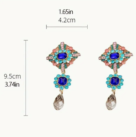 Colorful Gemstone Drop Earrings