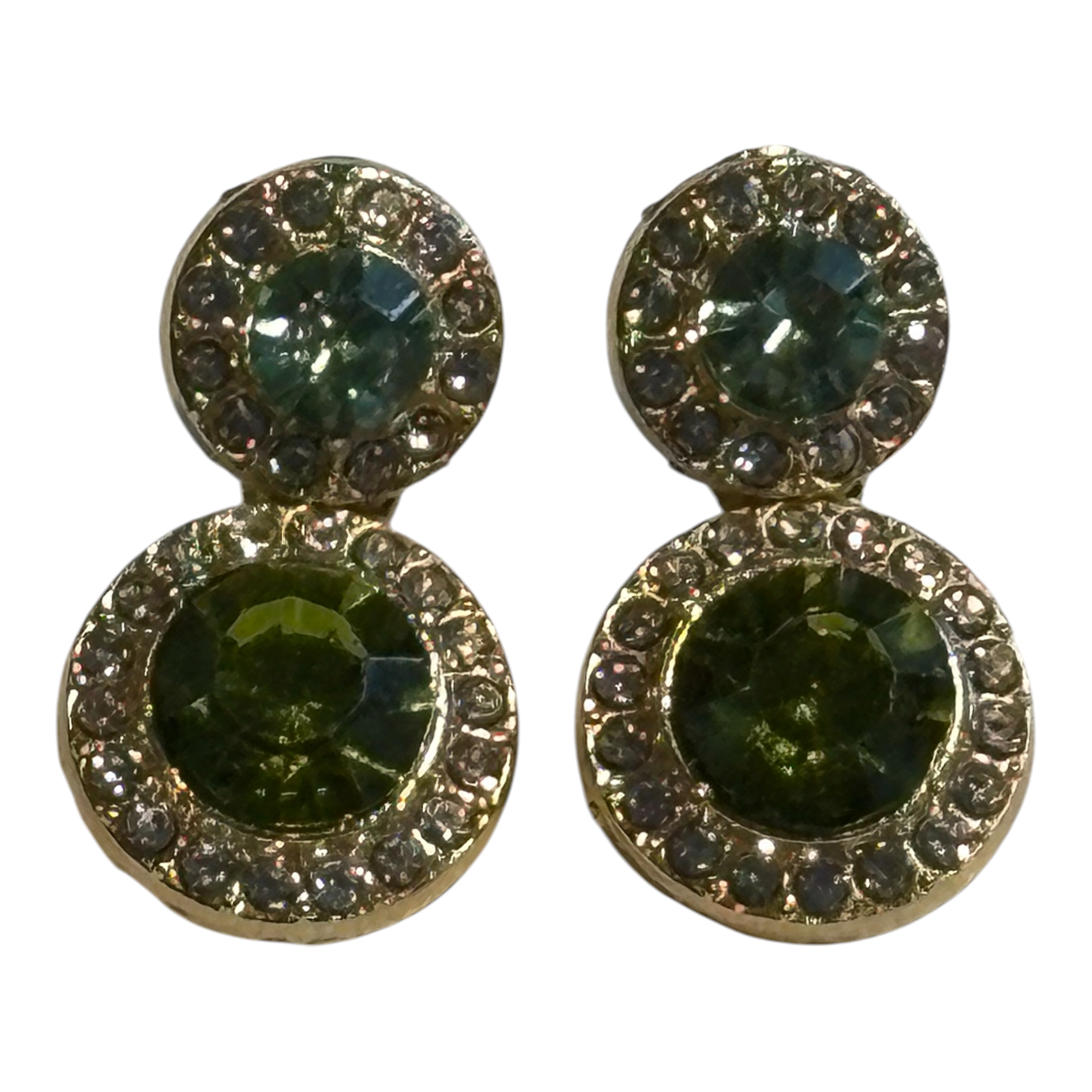 Green Stud and Drop Earrings