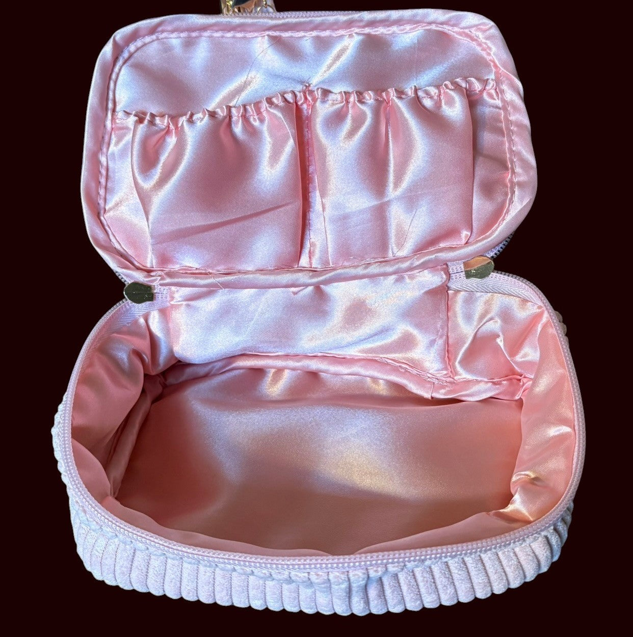 Pink Cosmetic Bag Set, Corduroy Makeup Organizer, Toiletry Travel Case, Skincare Bag, Carry On Organizer, Women's Travel Accessories