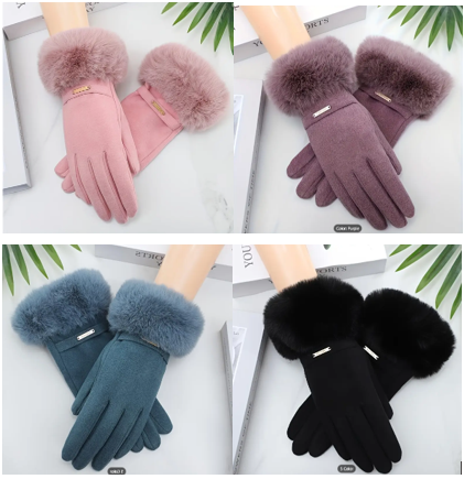 Glove with Beautiful Faux Fur Trim