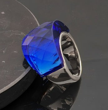 Blue and Silver Statement Ring