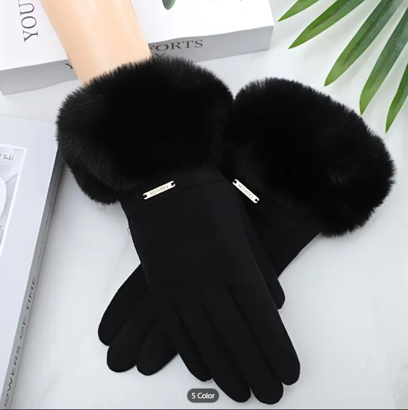 Glove with Beautiful Faux Fur Trim