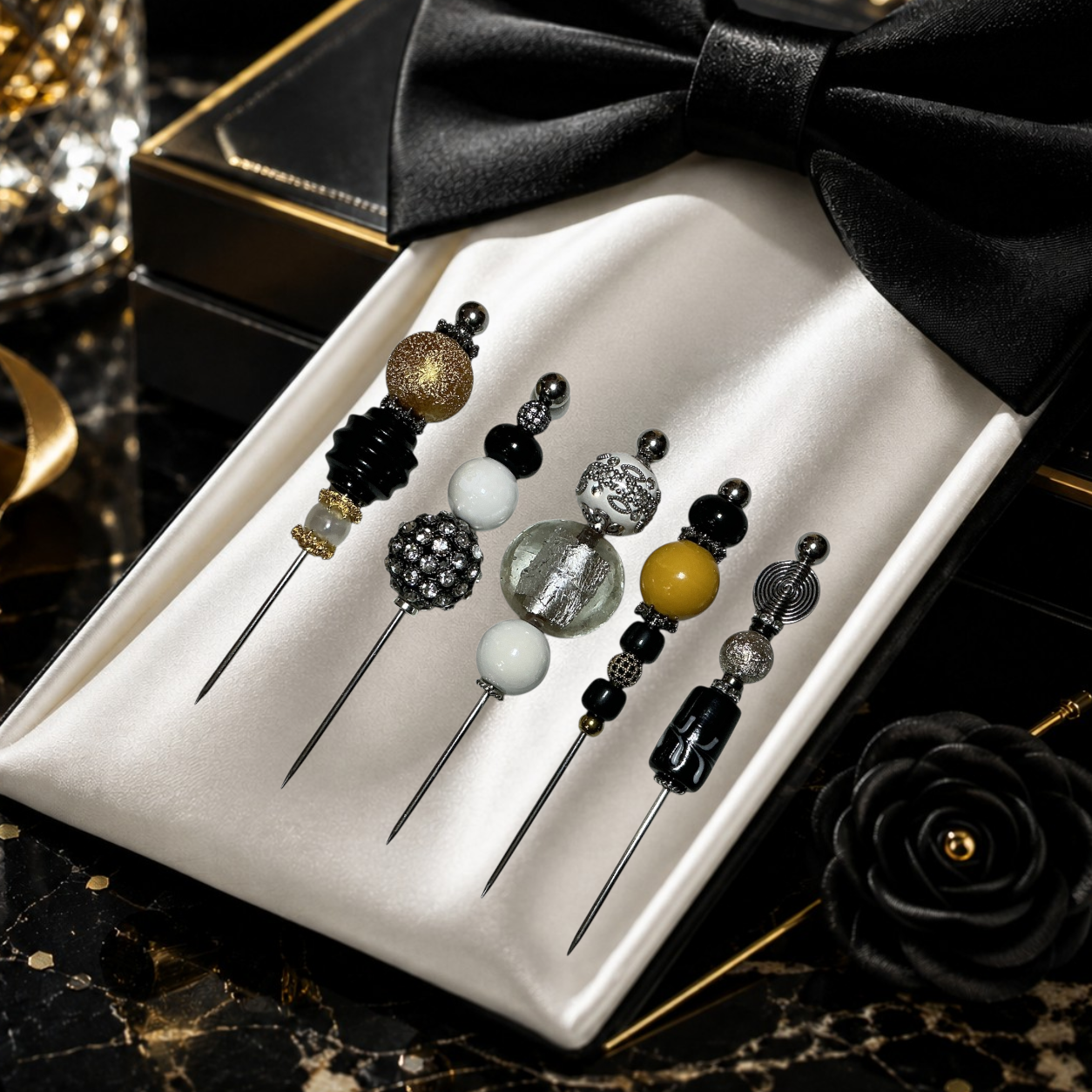 Black Tie LUX Designer Collection Cigar Pokers Collection - Beaded Cigar Pick