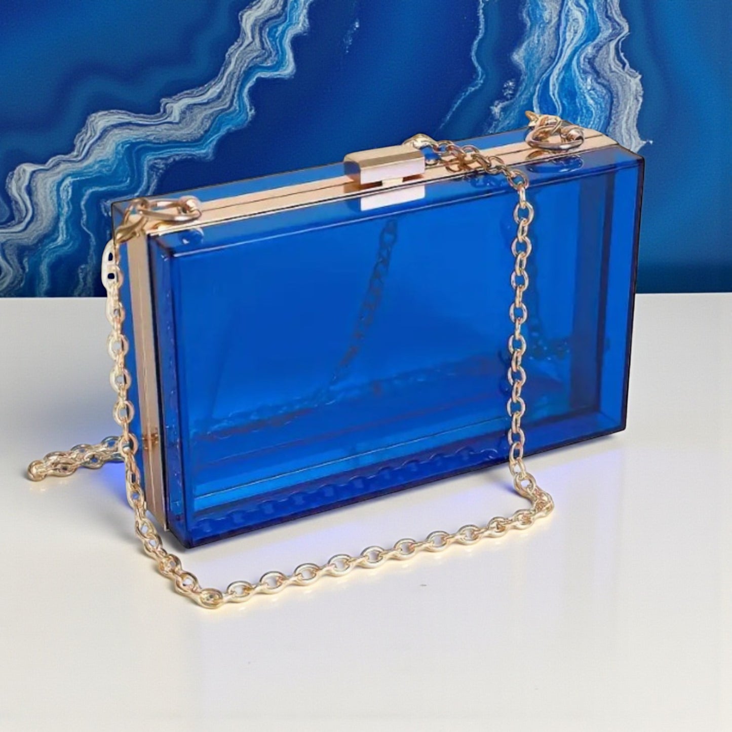 Blue and Gold Evening Purse