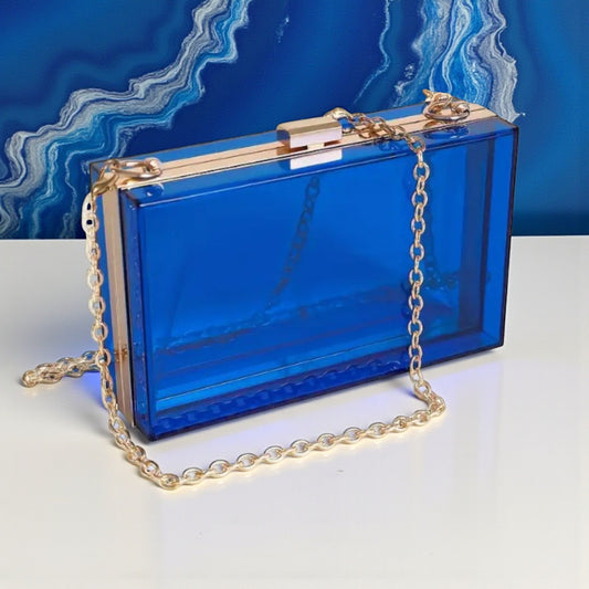 Blue and Gold Evening Purse