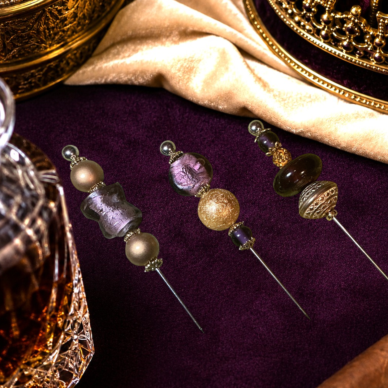 His Majesty Purple and Gold LUX Designer Collection Cigar Pokers Collection - Beaded Cigar Pick (Copy)
