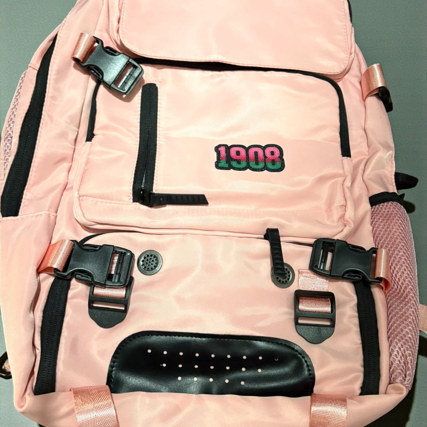 Pink Travel Backpack with 1908