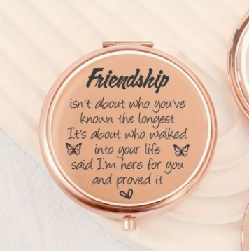 Engraved Magnifying Compact Mirror for Friend