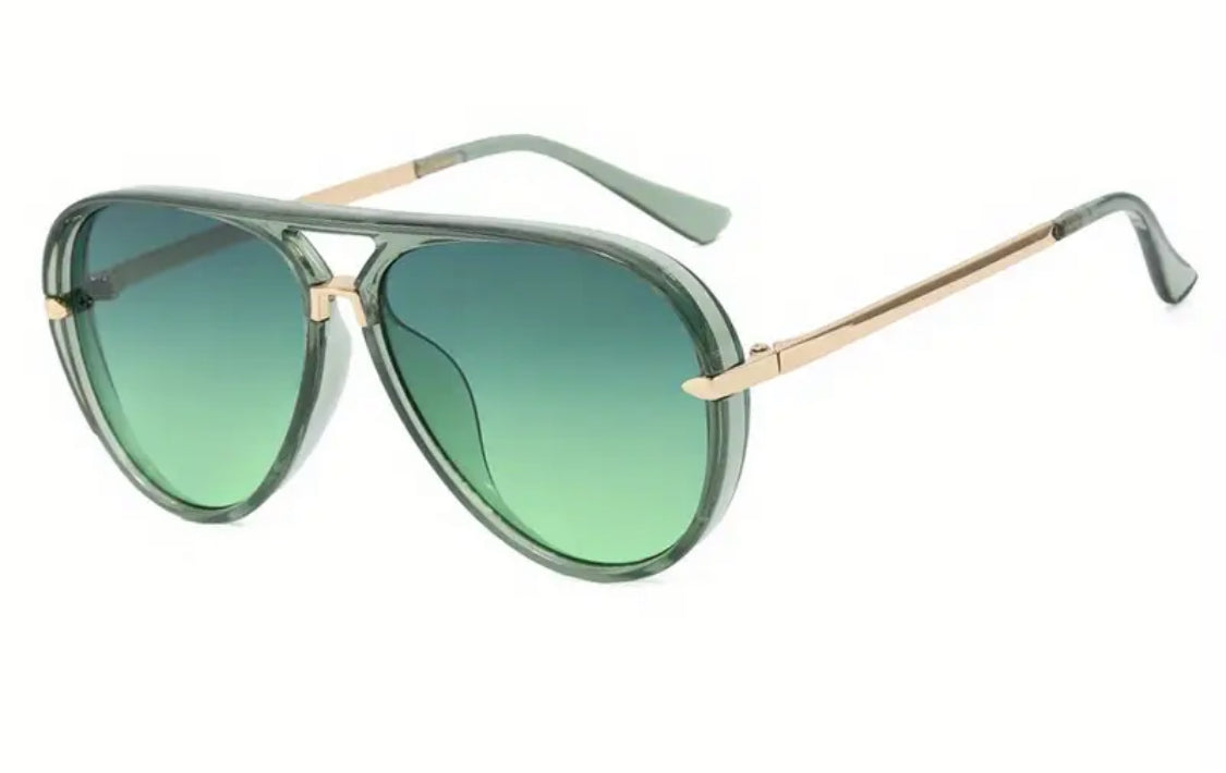 Green Aviator Sunglasses
