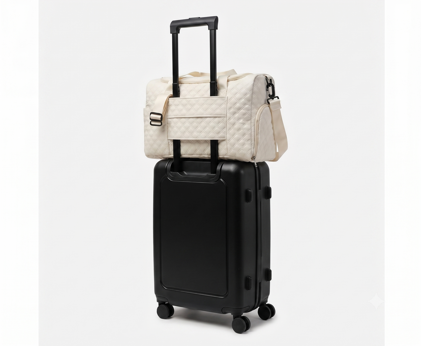 Beautiful Jeweled Cream and Turquoise Travel Carryon Weekender Bag
