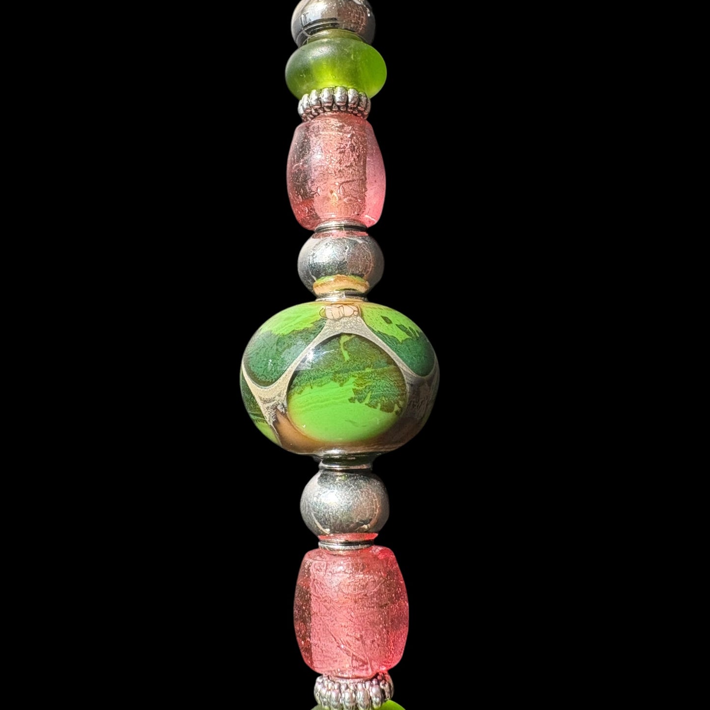 Handmade Pink and Green Keychain AKA Inspired