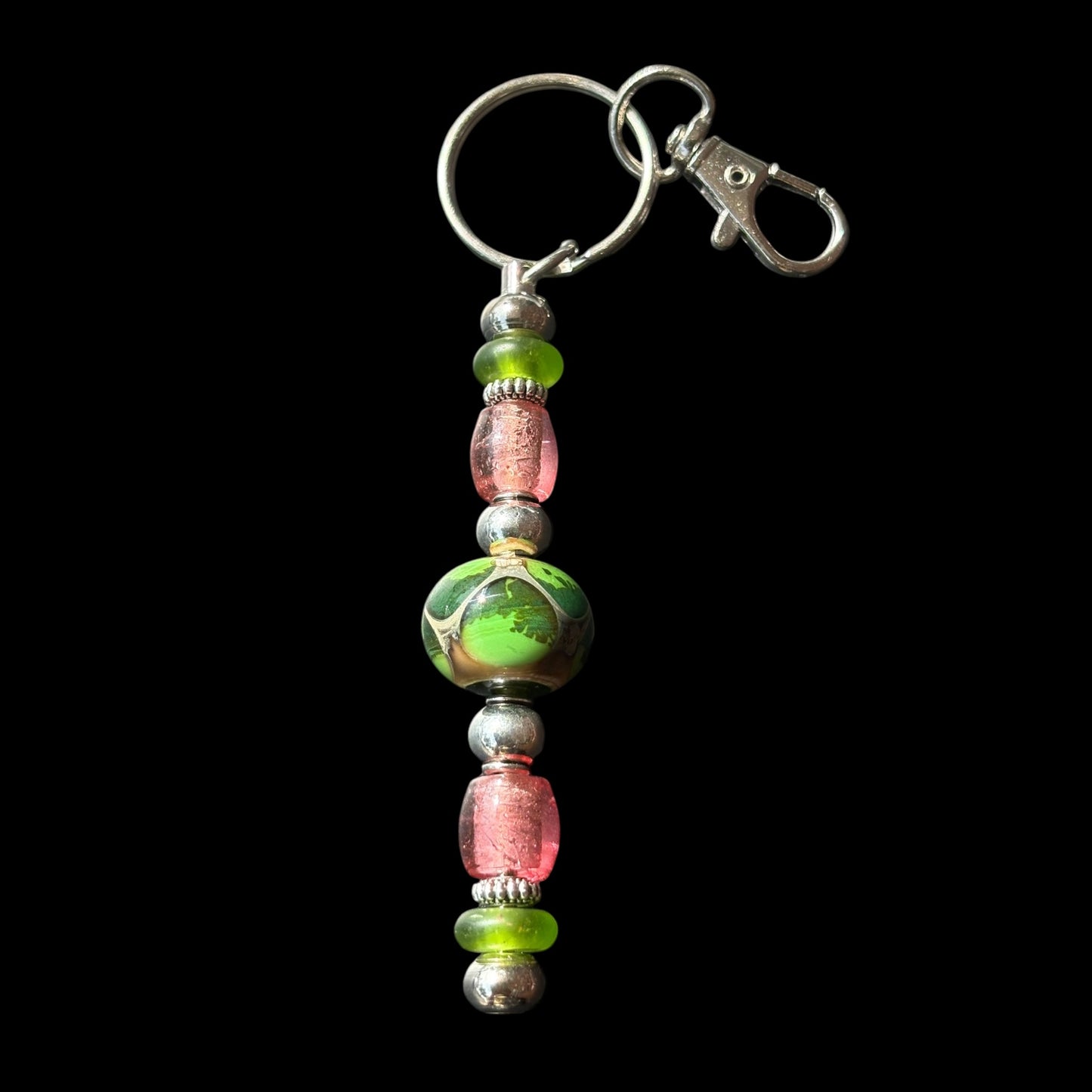 Handmade Pink and Green Keychain AKA Inspired