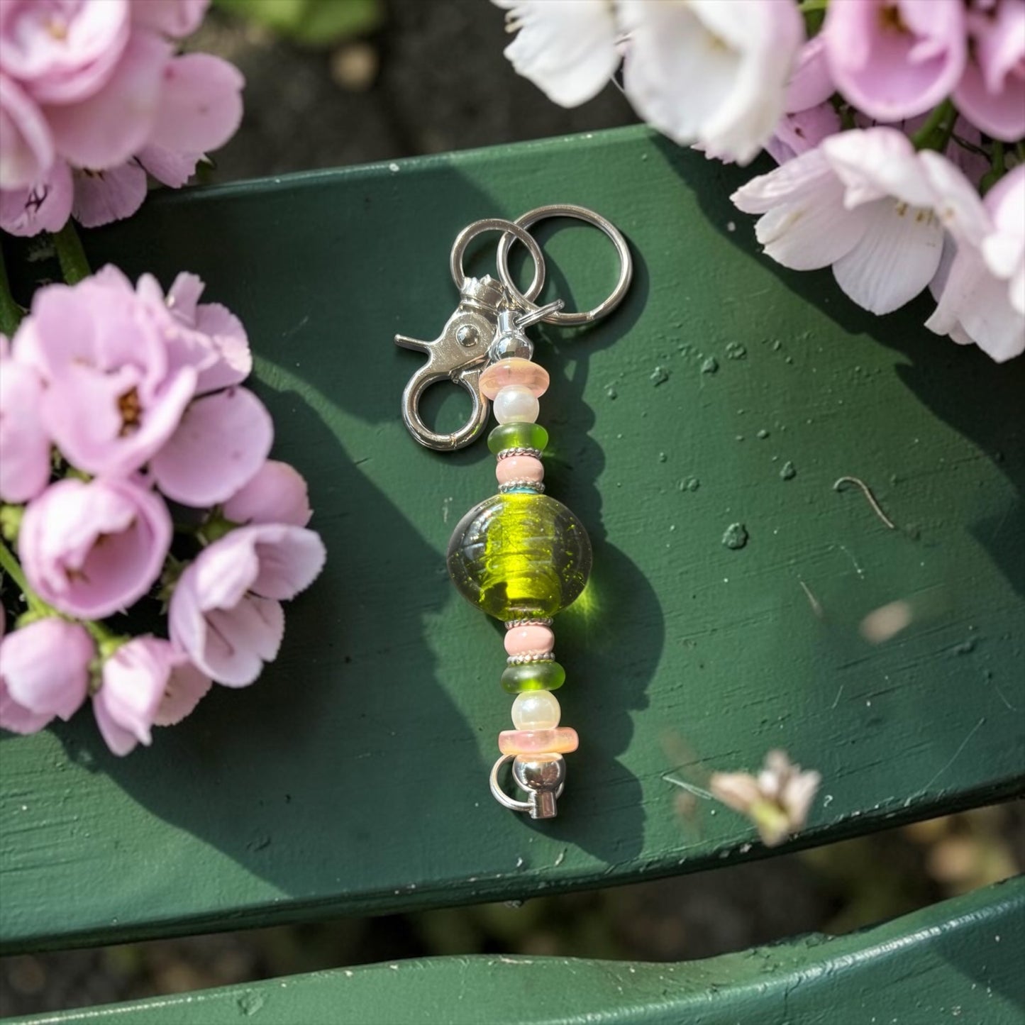 Handmade Pink and Green Keychain AKA Inspired