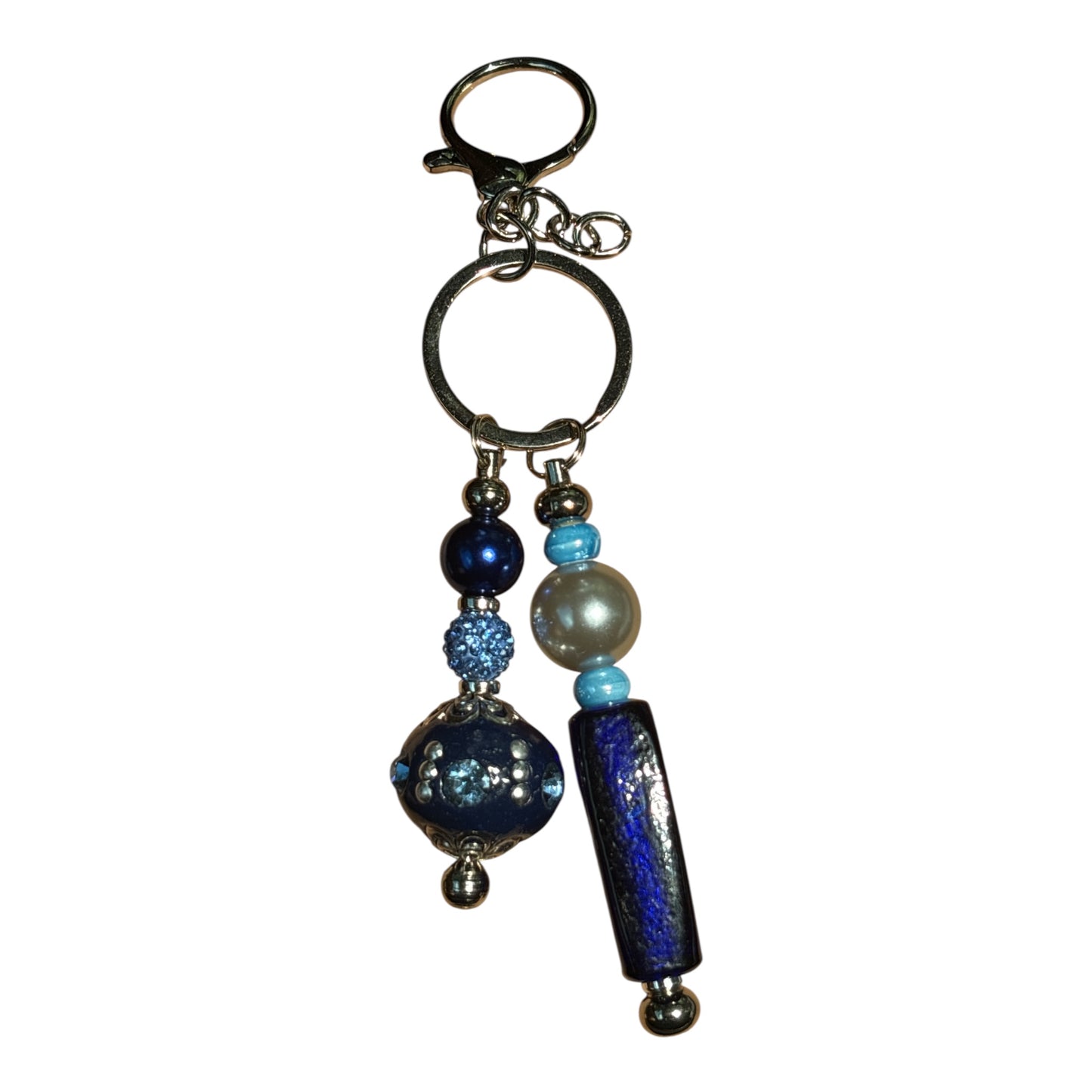 Ocean Blue Elegance Jeweled Keychain & Bag Charm