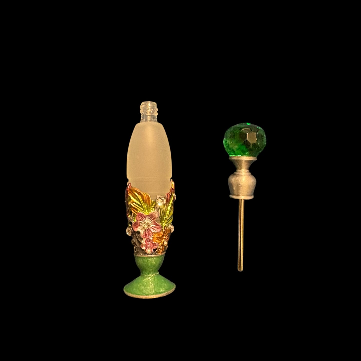 Pink and Green Vintage Perfume Bottle