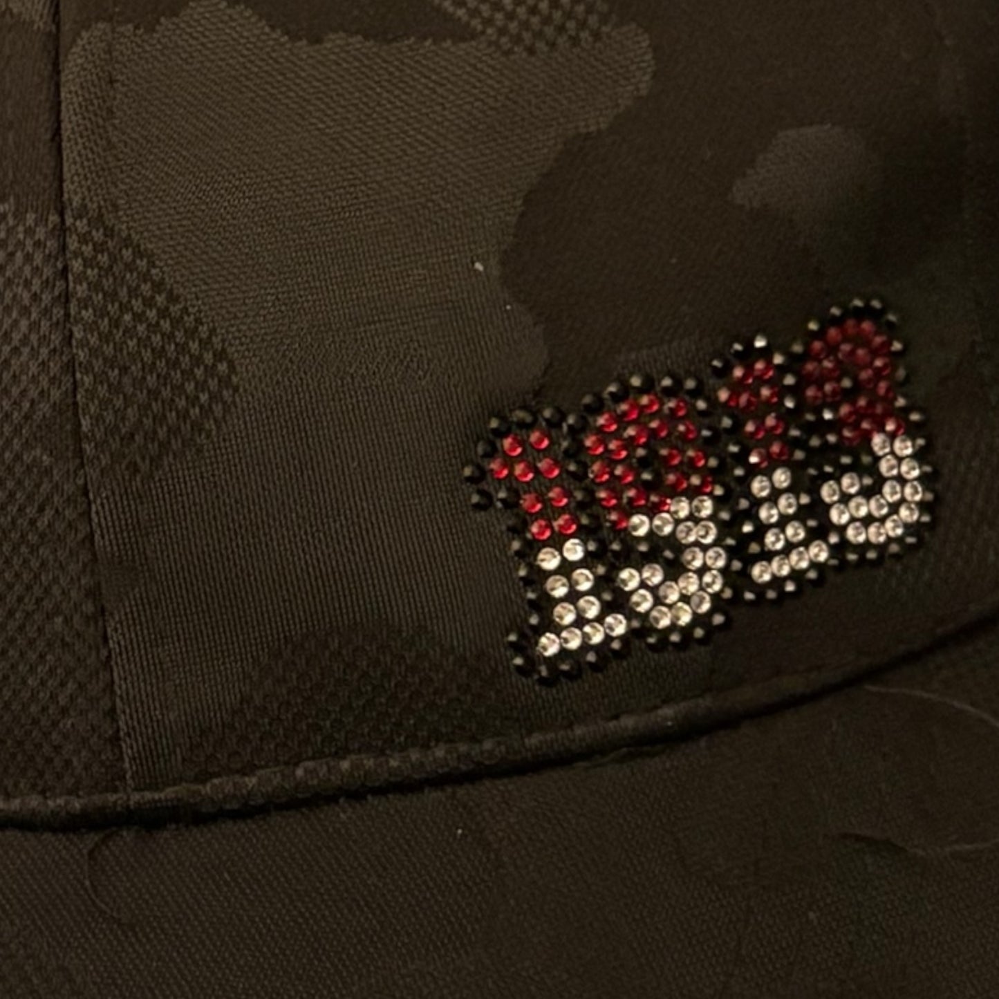 Black on Black Camouflage Hat with Rhinestone "1913" for DST
