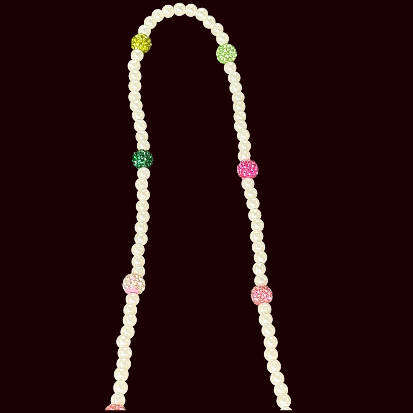 White Leather, Beaded Shoulder Bag, Rhinestone Handbag, | AKA Inspired Colors Cross Body