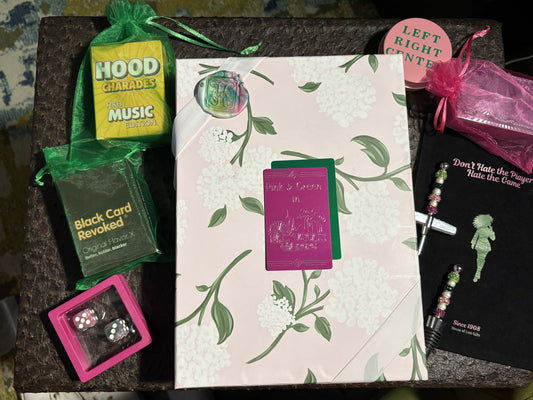 Pink and Green in Las Vegas Game Night Luxury Cardboard Floral Box - One of a kind
