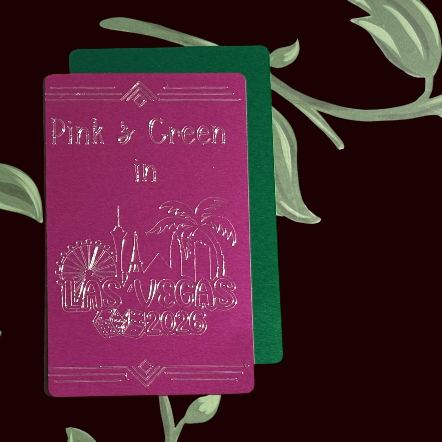 Pink and Green in Las Vegas Game Night Luxury Cardboard Floral Box - One of a kind
