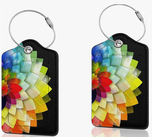 Colorful Floral ID Luggage Tag