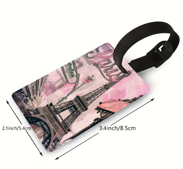 Paris Eiffel Tower Pattern Luggage ID Tag