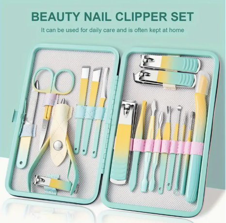 Nail Manicure Pedicure Set , Nail Clippers Personal Care Tools with Portable Travel Case, Nail Art Foot Tools Beauty Set