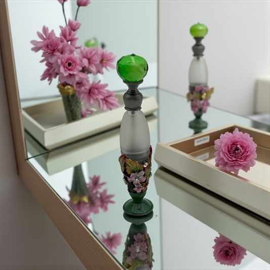 Pink and Green Vintage Perfume Bottle