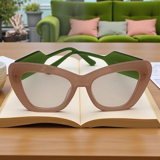 Pink and Green Fashion Glasses (Non magnifying)