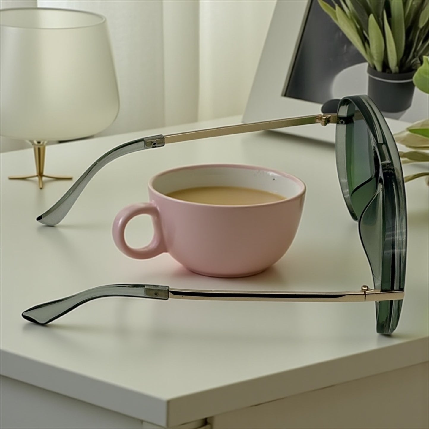 Green Aviator Sunglasses