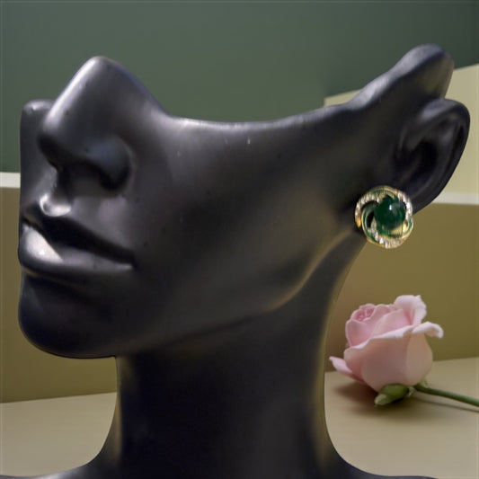 Green Swirl Earrings