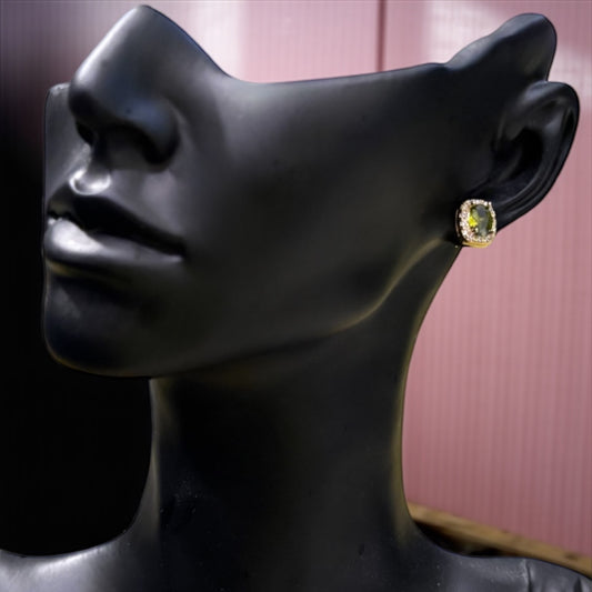 Green Stud Earrings
