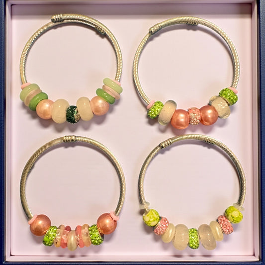 Handmade Beaded Bangle Bracelet