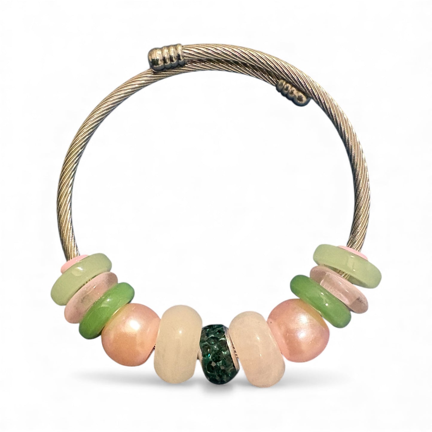 Handmade Beaded Bangle Bracelet