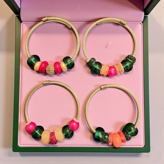 Handmade Beaded Bangle Bracelet