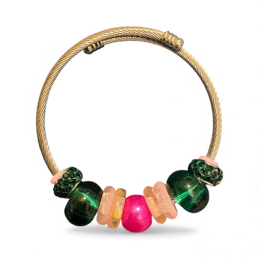 Handmade Beaded Bangle Bracelet